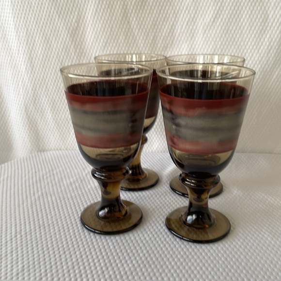Sango Nova Brown  12 oz Water Goblets.  Set of four. - Picture 3 of 5